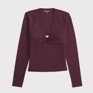 NWT Abercrombie Women's Bra-Free Hardware Long-Sleeve Top